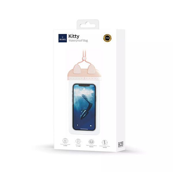 Wiwu Kitty WaterProof BagProtection For Smartphones Electronics - Pink Wiwu Kitty WaterProof BagProtection For Smartphones Electronics - Pink